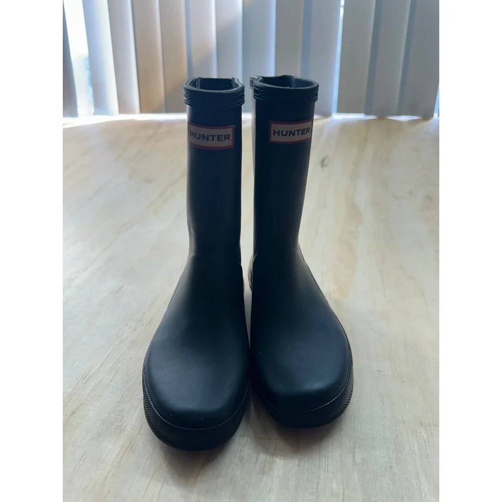 Hunter Kids First Classic Rain Boots Matte Black Rubber Size 13 US 1 UK EU 32